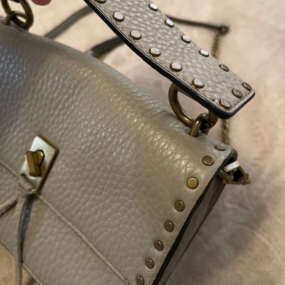 Rebecca minkoff Darren top handle crossbody leather tan studded bad - Picture 4 of 7
